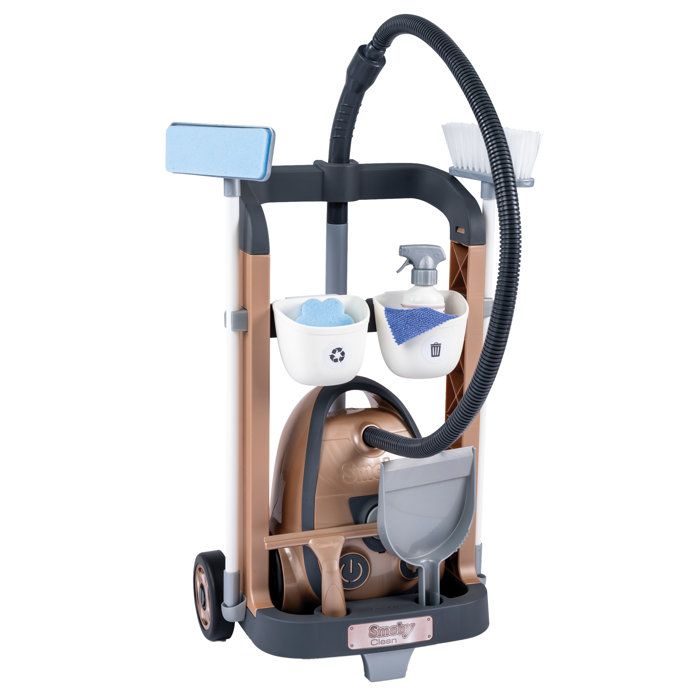 Smoby - Rowenta Housekeeping Cart + Vacuum Cleaner - Ages 3 and up - Made in France