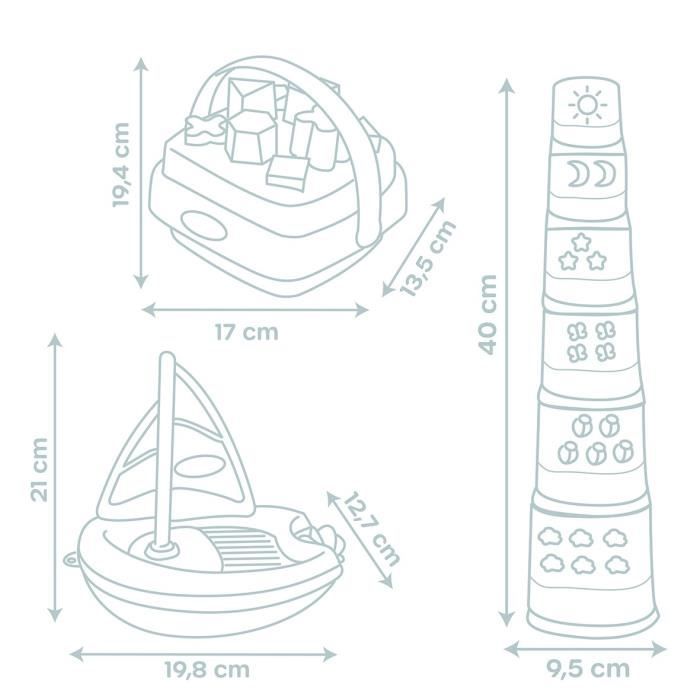 Little Smoby - Awakening and bath box - 3 awakening games - From 12 months - Made in France
