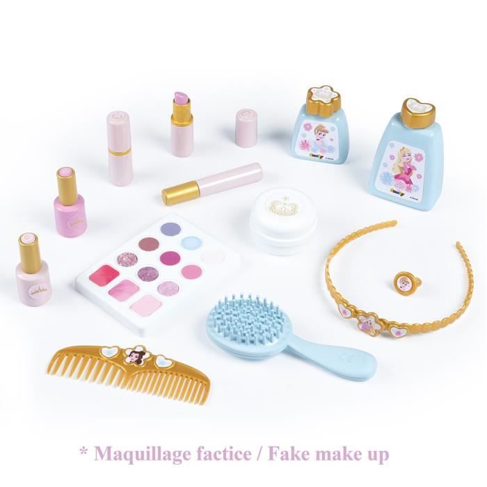 Smoby - Disney Princess - Easy to carry beauty case - 13 accessories included: hairdressing, nail care, makeup - Fabricatio