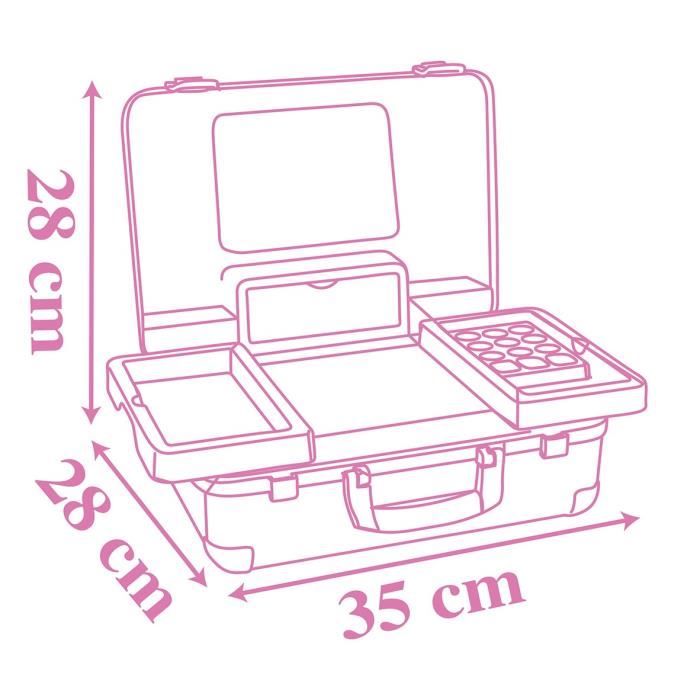 Smoby - Disney Princess - Easy to carry beauty case - 13 accessories included: hairdressing, nail care, makeup - Fabricatio