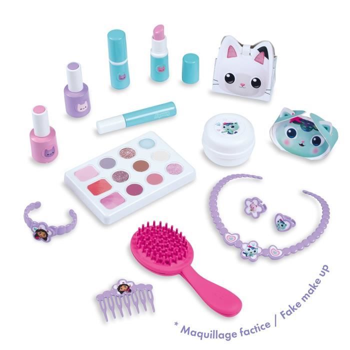 Smoby - Gabby and the Magic House - Easy to carry beauty case - 13 accessories included: hairdressing, nail care, makeup -