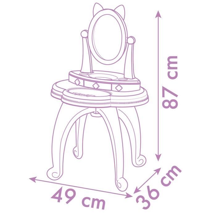 Smoby - Gabby and the Magic House - 2 in 1 children's dressing table - Stool included - 12 accessories - Adjustable mirror