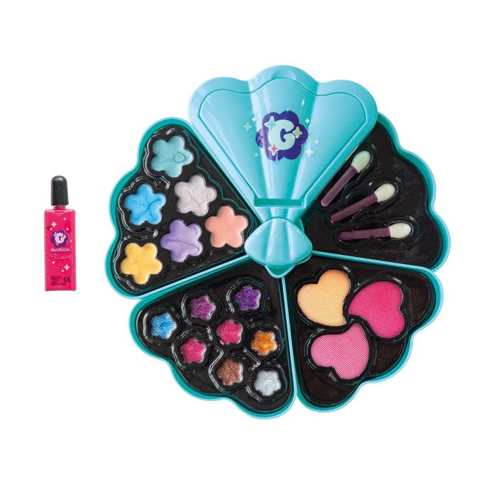 Makeup Palette - Glam Me Up - Smoby - 6 eyeshadows, 8 lip glosses, 3 cream blushes, 1 nail polish, 1 mirror, and 3 applicators - Ages 6 and up