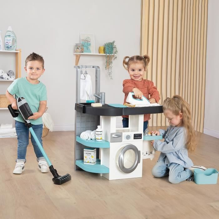 Smoby - Rowenta - Children's laundry room - Imitation game - Realistic sounds - 17 realistic accessories