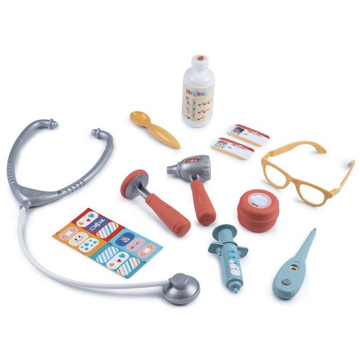 SMOBY - Doctor's Case - Ages 3 and up - Portable - Includes many accessories: thermometer, scissors, bandages, syringe