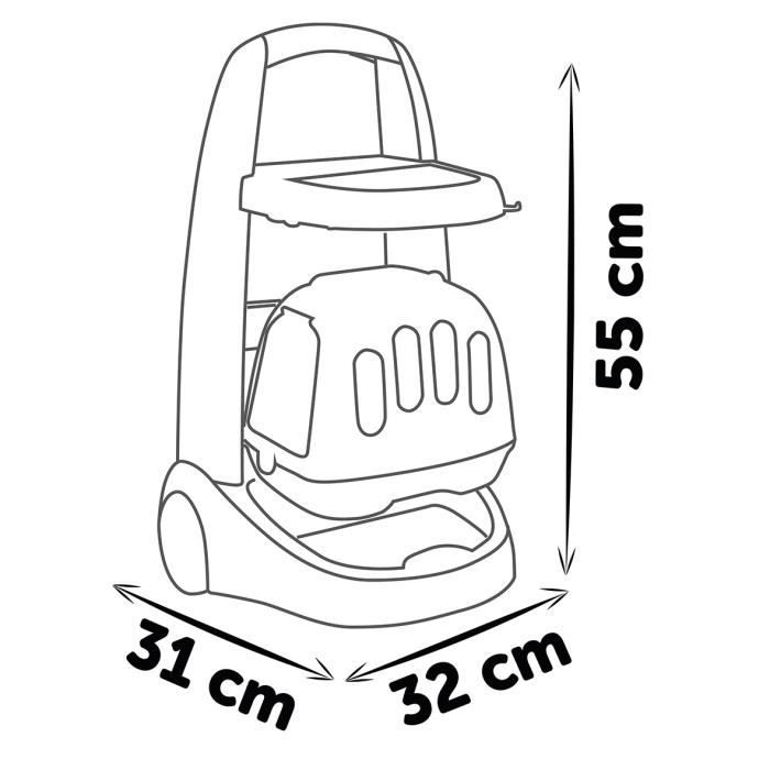 Smoby - Zoo Veterinarian Trolley - Panda Plush - Many accessories included - 2 in 1 product: Transport cage - Manufacturing