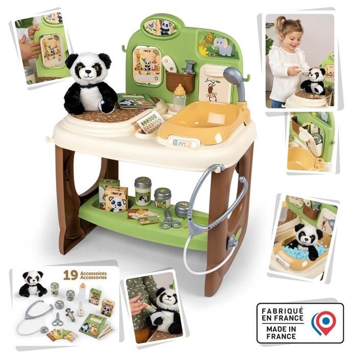 Smoby - Zoo Veterinary Center - 1 Panda plush toy - Many accessories and functions