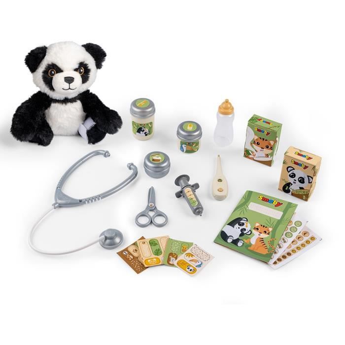 Smoby - Zoo Veterinary Center - 1 Panda plush toy - Many accessories and functions