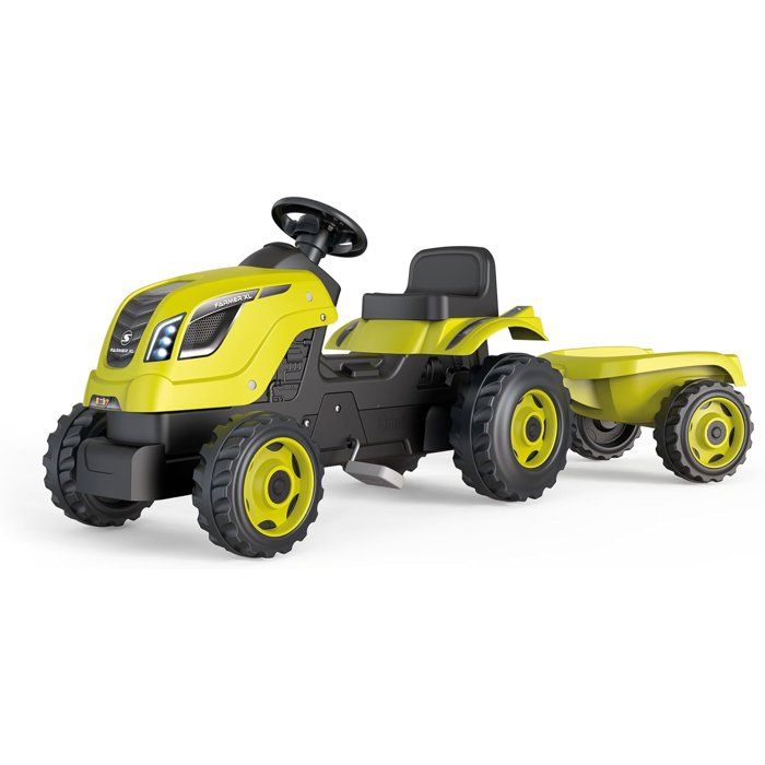 Smoby Farmer XL pedal tractor + trailer - Green