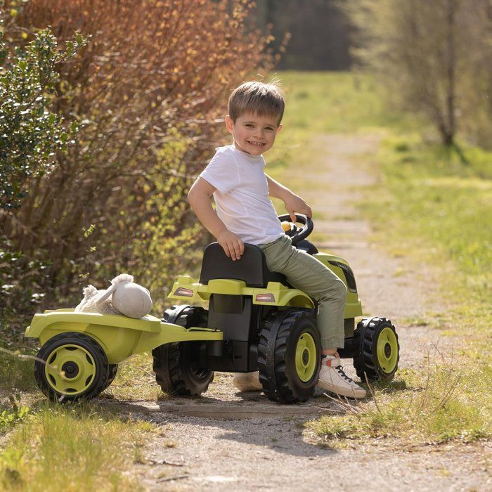Smoby Farmer XL pedal tractor + trailer - Green