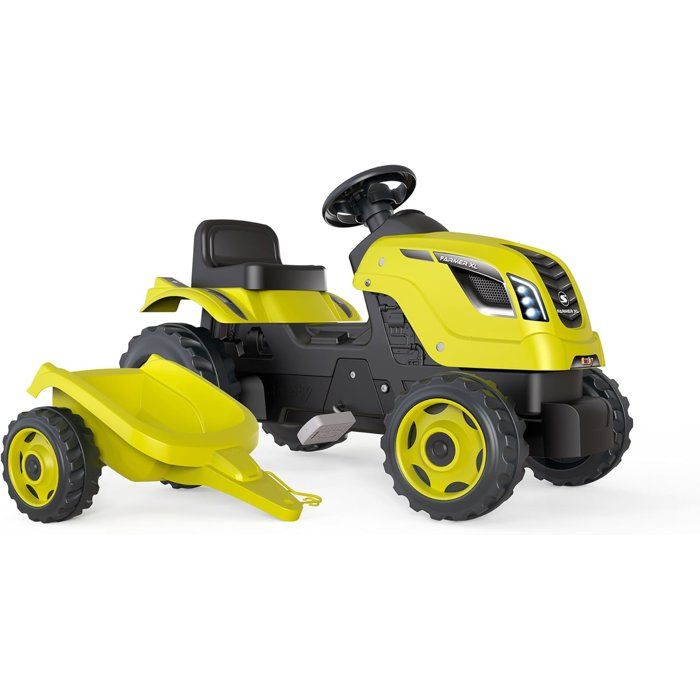 Smoby Farmer XL pedal tractor + trailer - Green