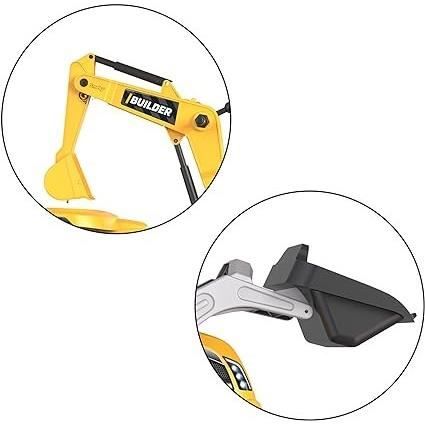 Builder Max pedal tractor + Trailer + Backhoe + Excavator - Smoby - Yellow