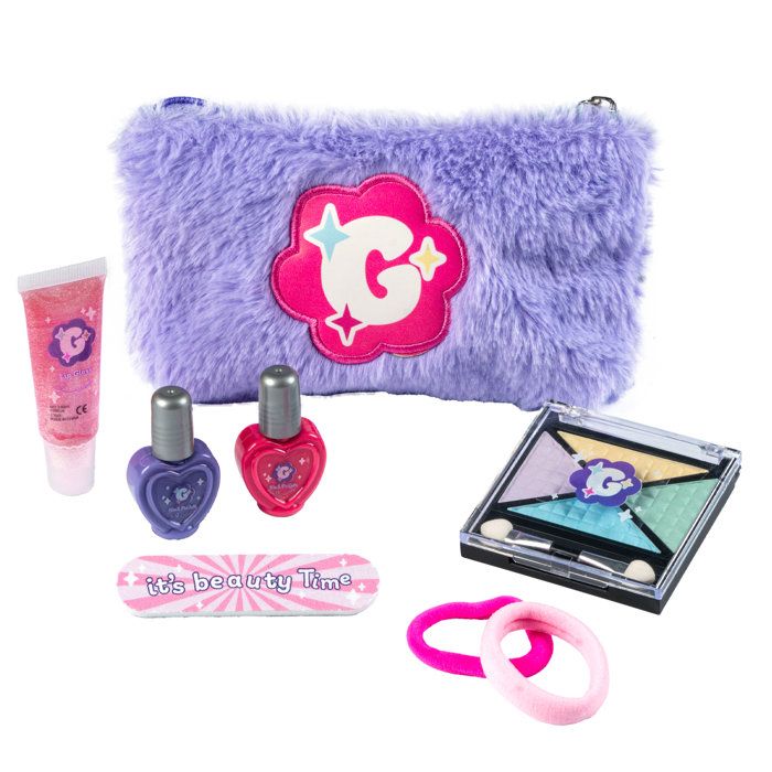 Makeup Kit - Glam me Up - Smoby - Kit, lip gloss, nail polish, palette with 4 powders, applicators - Ages 6 and up