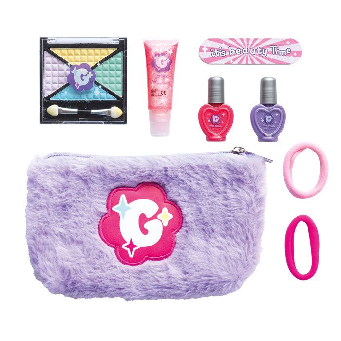 Makeup Kit - Glam me Up - Smoby - Kit, lip gloss, nail polish, palette with 4 powders, applicators - Ages 6 and up