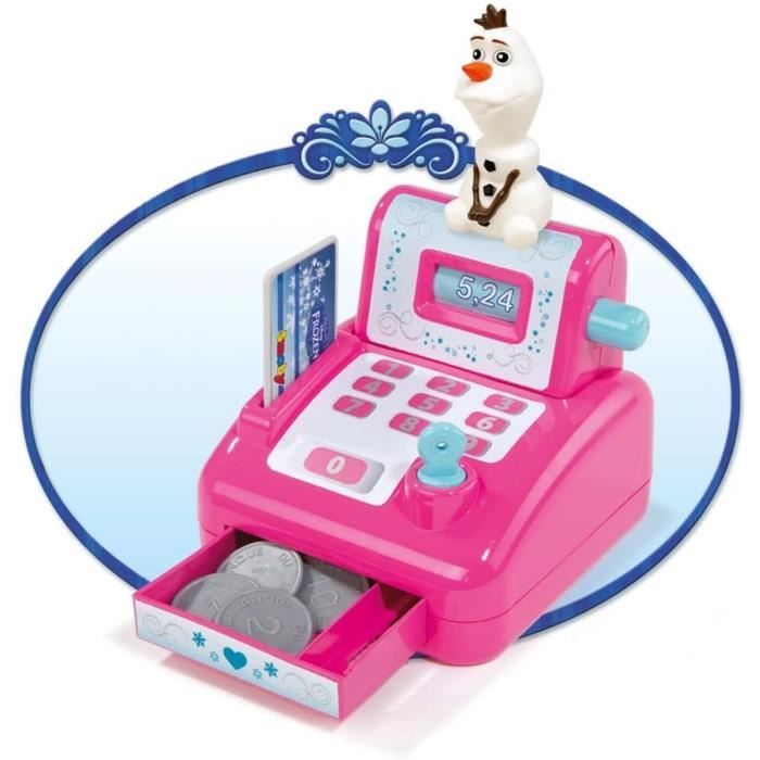 Smoby - Frozen - Ice Cream Shop - Child's Cash Register - 22 Accessories + 1 Olaf Figure