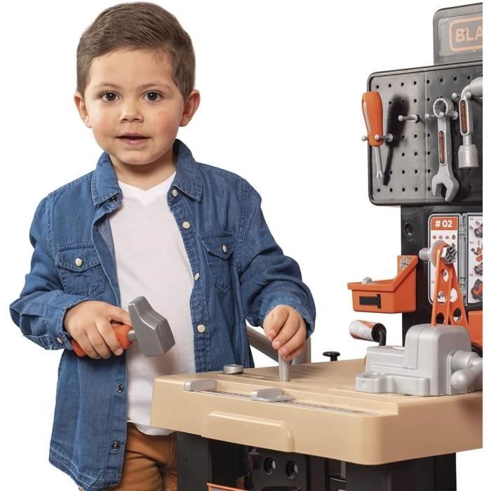 Smoby - Black and Decker - Mega center - 3 parts: mechanics, plumbing, carpentry - Many accessories - Made in France