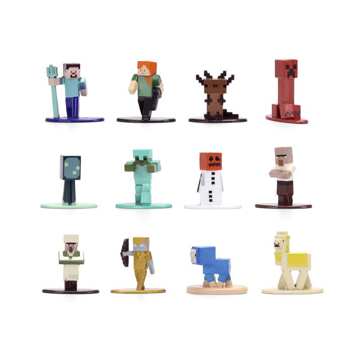 Jada - Figurine - Minecraft 4 cm, 12-piece set - #2 - Ages 3 and up