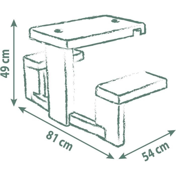 Smoby Life - Picnic table adaptable to Smoby houses - 2 benches