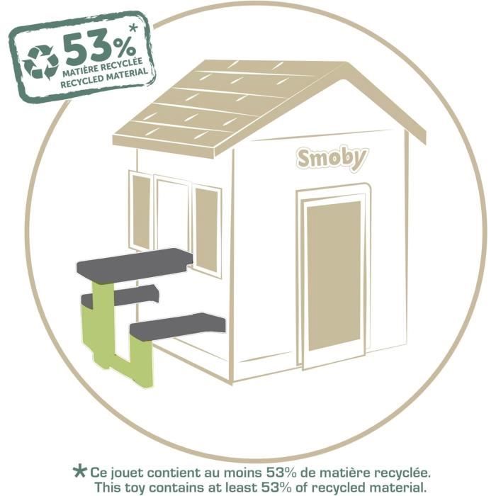 Smoby Life - Picnic table adaptable to Smoby houses - 2 benches