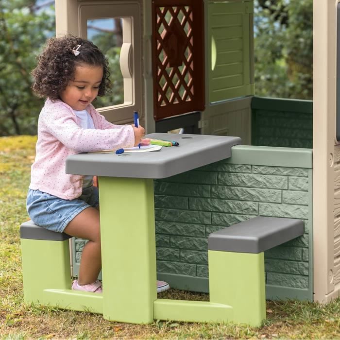 Smoby Life - Picnic table adaptable to Smoby houses - 2 benches