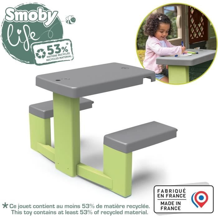 Smoby Life - Picnic table adaptable to Smoby houses - 2 benches