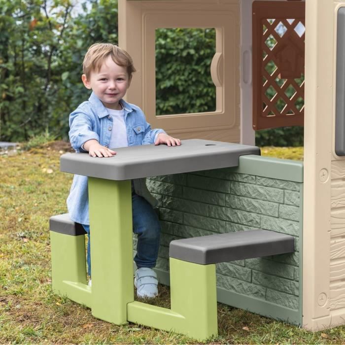 Smoby Life - Picnic table adaptable to Smoby houses - 2 benches