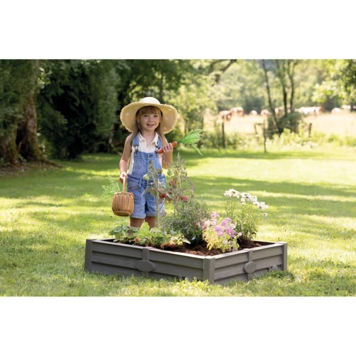 Smoby Bac Square Garden 2 in 1: Sand and square vegetable patch - 76x76cm - Founded tarpaulin supplied
