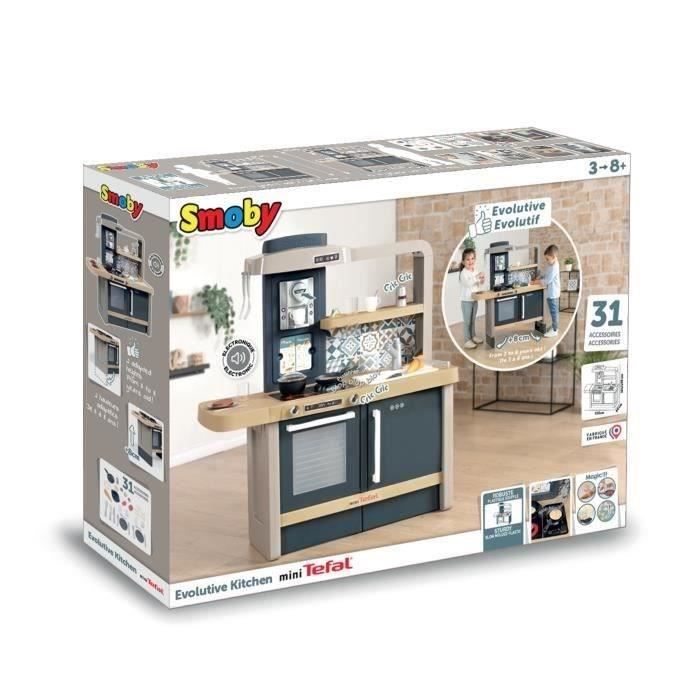 Smoby Tefal scalable kitchen - For children aged 3 - With removable plinths - 31 accessories included
