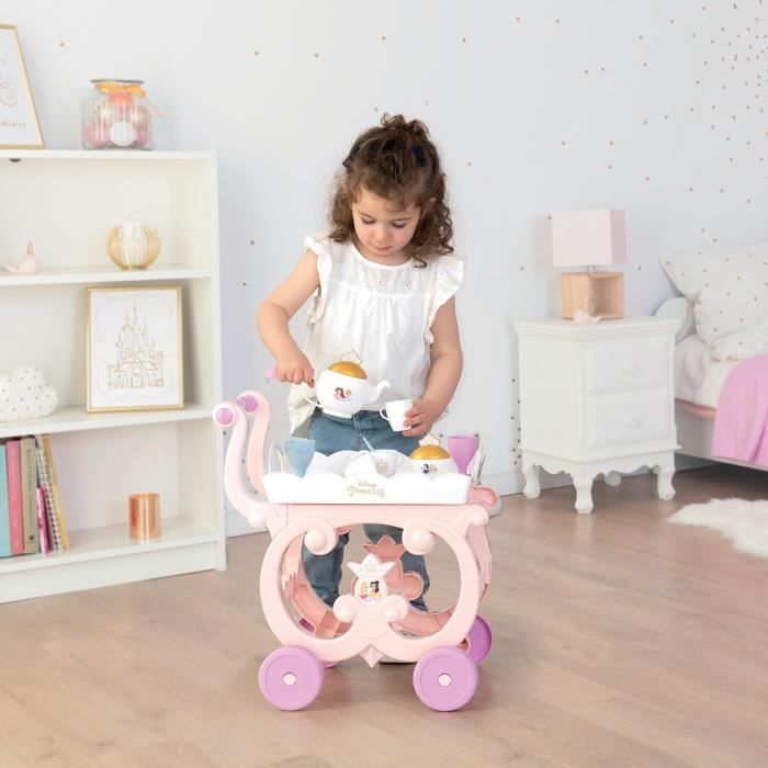 Disney Princess XL Serving Trolley - Smoby - Unisex - Pink - 17 accessories included - Child - From 3 Years Old