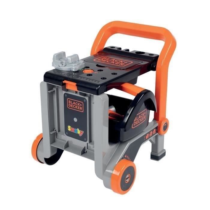 Smoby - Black+Decker - Hand truck + 3 in 1 box - 19 accessories - Made in France