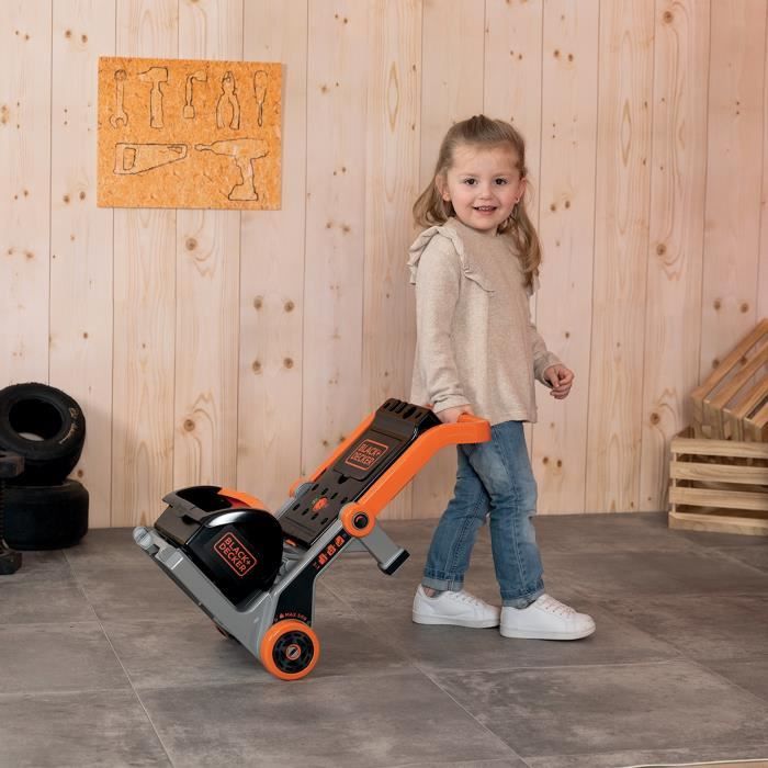 Smoby - Black+Decker - Hand truck + 3 in 1 box - 19 accessories - Made in France