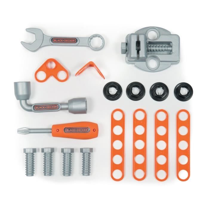 Smoby - Black+Decker - Hand truck + 3 in 1 box - 19 accessories - Made in France