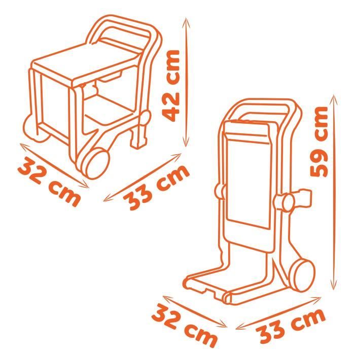 Smoby - Black+Decker - Hand truck + 3 in 1 box - 19 accessories - Made in France