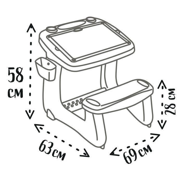 Small Schoolboy Desk - Smoby - 80 Accessories Included - Green - 63 x 69 x 58 - Ages 3 and up