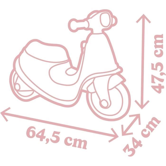 Smoby - Pink scooter carrier - Toy box - Silent wheels From 2 years old
