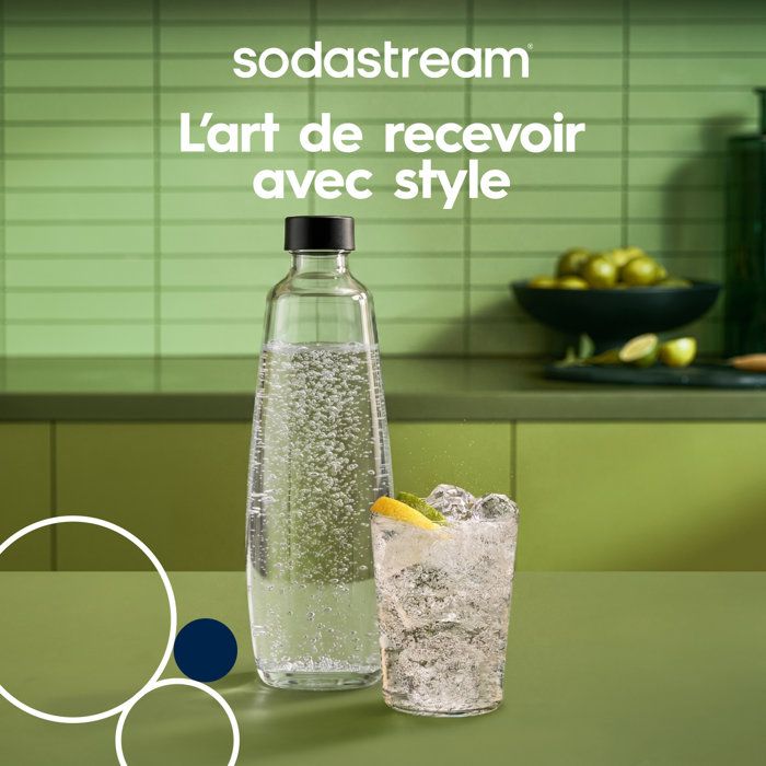 SODASTREAM 3000090 - Glass carafe 1L compatible only DUO machine - Dishwasher resistant