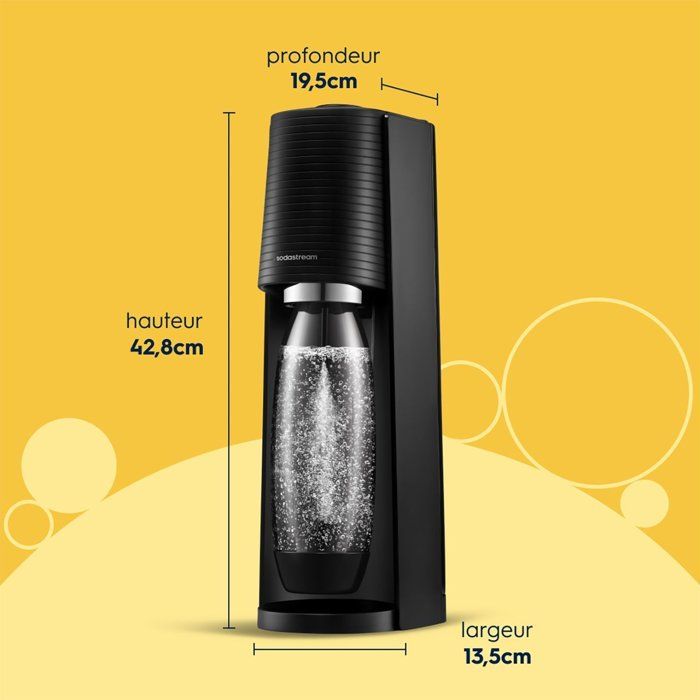 SODASTREAM TERRANLV - TERRA Black Machine Pack 2 LV bottles + 1 CQC exchange cylinder