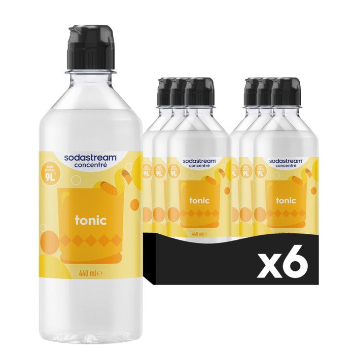 SODASTREAM Concentrates - Pack of 6 Tonic Concentrates - Up to 54L of drinks - 440 ml