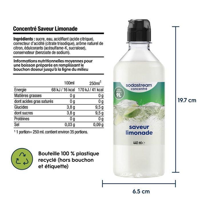 Sodastream - Pack of 6 LEMONADE Concentrates - 440ml