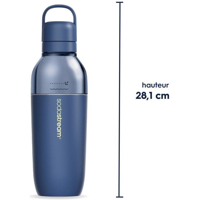 SODASTREAM Insulated Bottle - Fizz&Go Easy-Mix - 0.71 L - For Sparkling Water and Soda Makers - Keeps Drinks Cold for 6 Hours - Blue