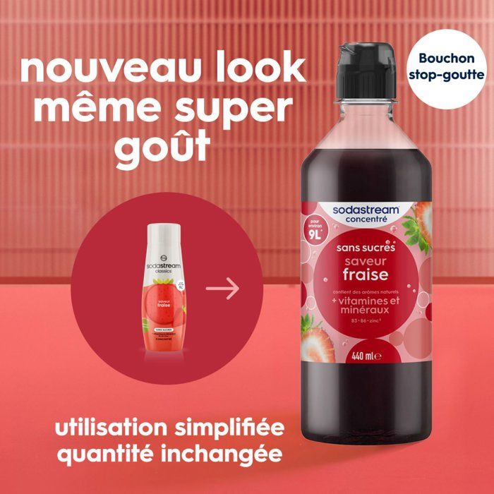 SODASTREAM Concentrates - Pack of 6 Sugar-Free Strawberry Concentrates - Up to 54L of Drinks - 440 ml