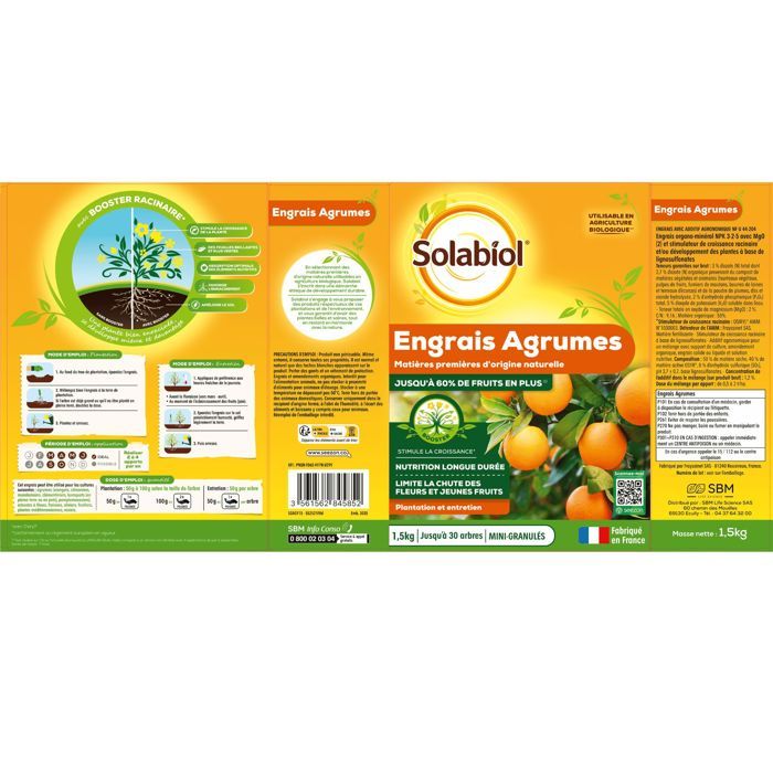 SOLABIOL SOAGY15 Citrus Fertilizer - 1.5 Kg