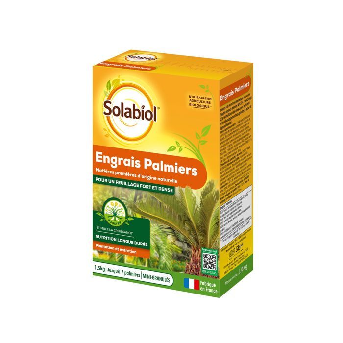 Solabiol Sopalmy15 Palm fertilizers and Mediterranean plants 1.5 kg, usable in organic farming