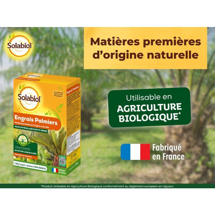 Solabiol Sopalmy15 Palm fertilizers and Mediterranean plants 1.5 kg, usable in organic farming