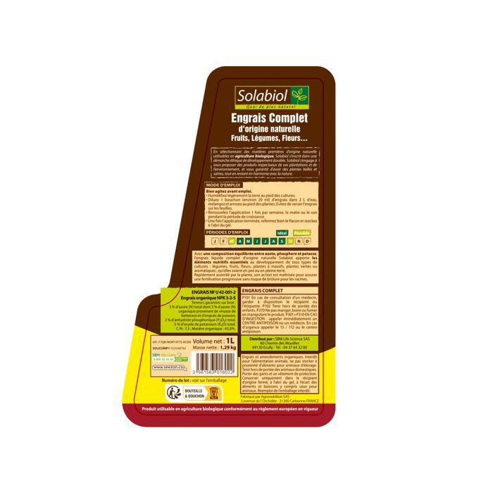 Solabiol solicomp1 Full liquid fertilizer 1L - Universal fertilizer | Usable in organic farming