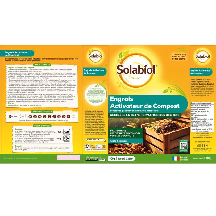 SOLABIOL SOACTI900 Activator of Compost - 900 G