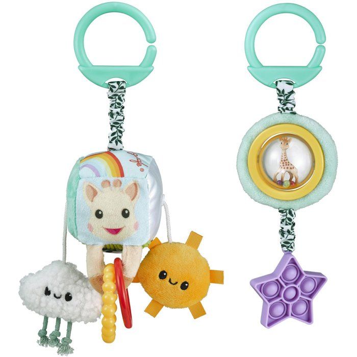 Jouets d'éveil a suspendre - SOPHIE LA GIRAFE - Duo sensoriel - Multi-activités - Accroche facile