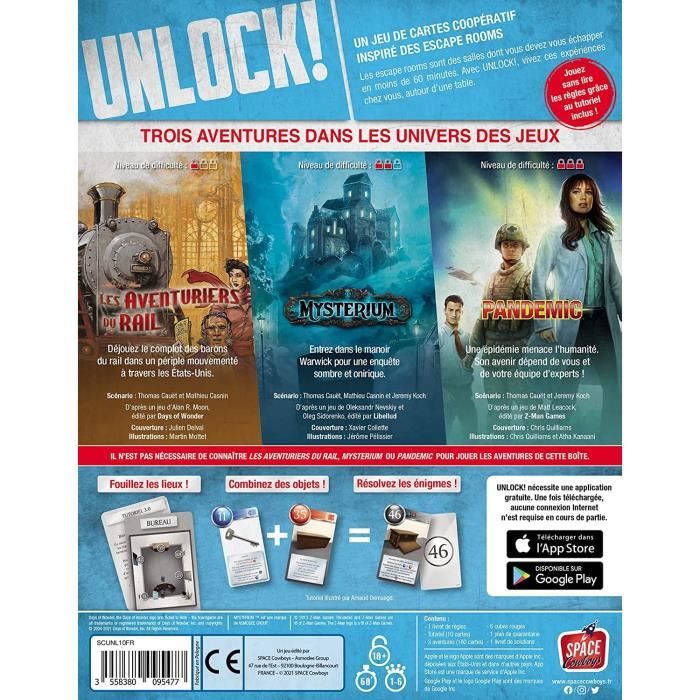 Space Cowboys | Unlock! : Game Adventures | Unbox Now | Board game | from 10 years old | 1 to 6 players | 60 minutes