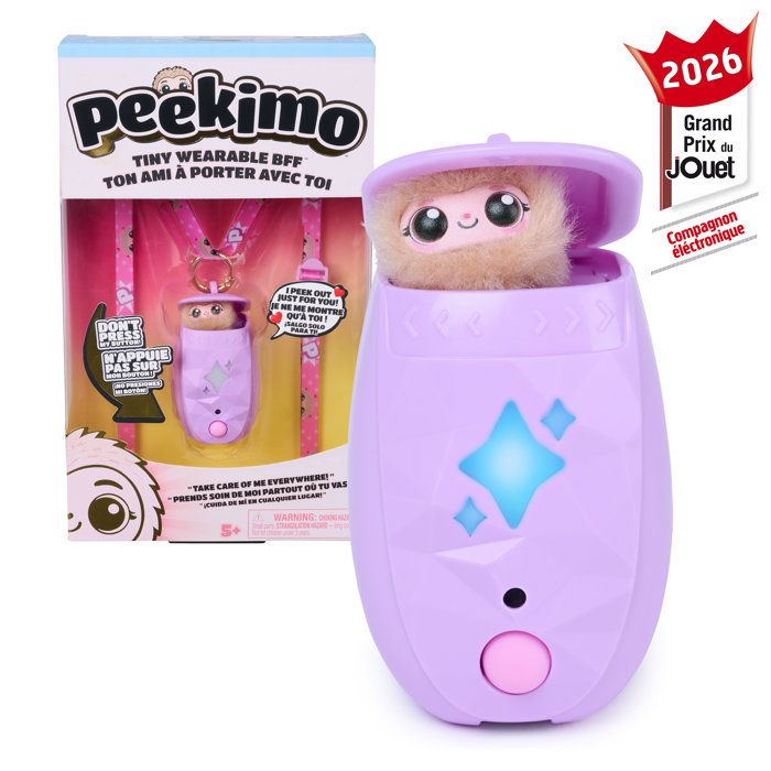 Peekimo Violet - SPINMASTER - Animal interactif et accessoire a porter -  Plus de 100 sons & réactions - A Partir De 5 Ans