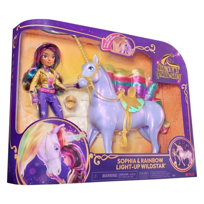 SPIN MASTER UNICORN WITH FUNCTIONS 28 CM WILDSTAR + 24 CM Unicorn Academy DOLL
